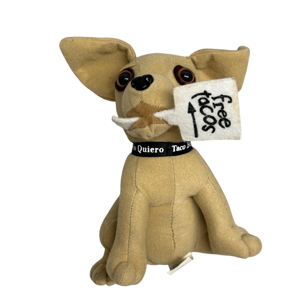 Vintage Taco Bell Chihuahua Talking Plush Stuffed Toy Free Tacos Sign Small‎